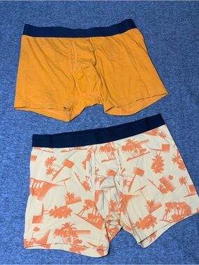 2pc Men's Orange Tone Boxer Briefs